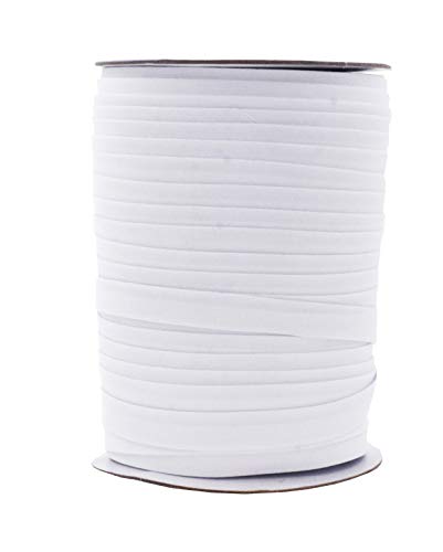 Mandala Crafts Double Fold Bias Tape for Sewing, Seaming, Binding, Hemming, Piping, Quilting, 1/2 Inch 55 Yards, White