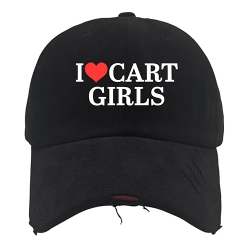 Funny I Love Cart Girls Retros Golf hat Hunting hat AllBlack Mens hat s for Son Sun Hat