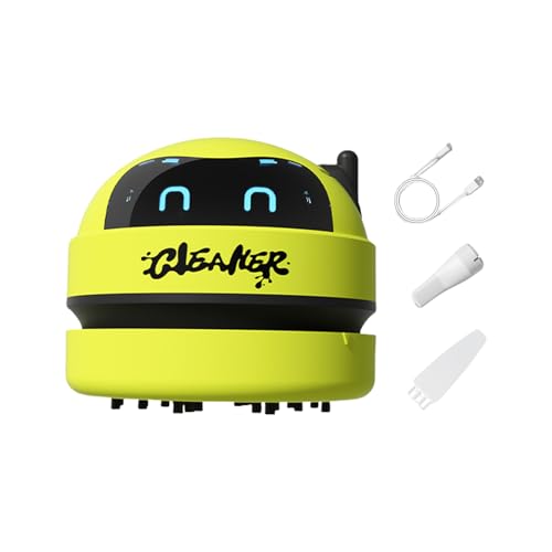 Robot Design - Limpiador de escritorio recargable por USB para casa, oficina, coche, con pantalla LED, boquilla desmontable, 500 minutos, aspiradora inalámbrica para escritorio y teclado