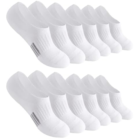 Bevigorio No Show Socks Womens Athletic Non Slip Cushioned Low Cut Socks Invisible Footies Hidden Running socks 6pairwhite S Cover