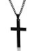 Jstyle Stainless Steel Chain Black Cross Necklace for Men Women, 24 Inch