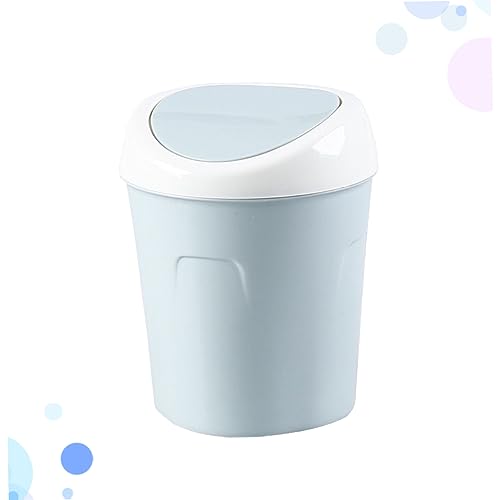 Mini caneca de basura compacta con tapa azul miniatura 6