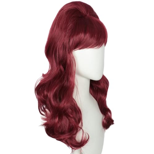 Image of Linfairy Retro Wig Big Bouffant Beehive Wigs for Women fits 50s 80s Costume (Dark Red)
