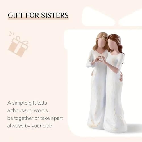 moyiw Sister Gifts for Best Friends, Sisters Statue, Desktop Ornament - Hand-Painted Resin Figurine, Friendship Gifts for Women, Unique Birthday, Anniversary - Image 3