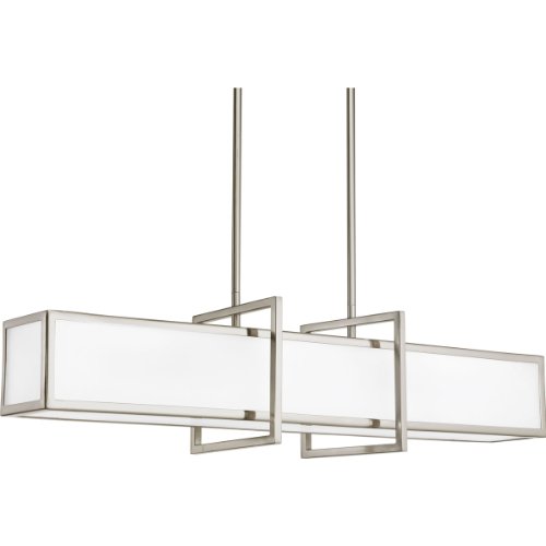 Progress Lighting P3898-09 4-Light Linear Pendant with Etched Glass Panels Progress Lighting P3898-09 4-Light Linear Pendant with Etched Glass Panels