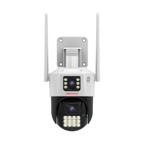 MANOMAY 4MP 4G SIM Based Dual Lens Pan Tilt CCTV Camera, Outdoor Indoor Security Camera, Water Proof, 2 Way Talk, Motion Detect, Supports SD Card Up...