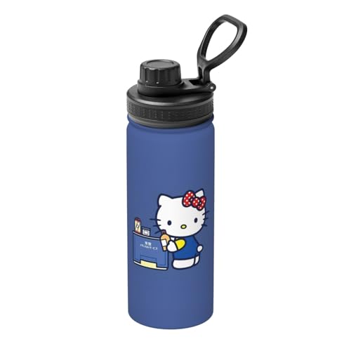 水筒 ハローキティ かわいい アニメ スポーツボトル 保温 保冷 ステンレス製 魔法瓶 直飲み キャリーハンドル付き 大容量 軽量 山登り 運動 旅行 人気 漫画 ファッション ギフト
