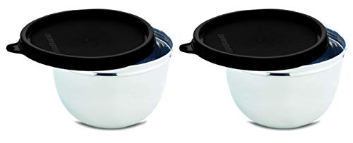 Image of Signoraware Mixing Bowl Steel Container, Set of 2, 1000ml+1000ml, Black