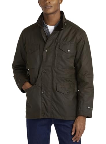 Barbour Men's Sapper Wax Jacket, Olive/Classic, XL