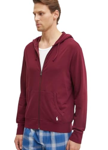 Polo Ralph Lauren Sudadera con capucha de algodón elástico, logotipo bordado, burdeos, M