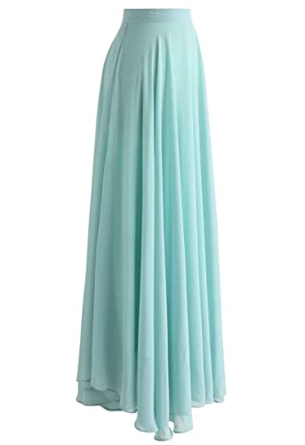Image of Women's Full Length Georgette Long Skirt- Lehenga with 8 Meters Maxi Flare