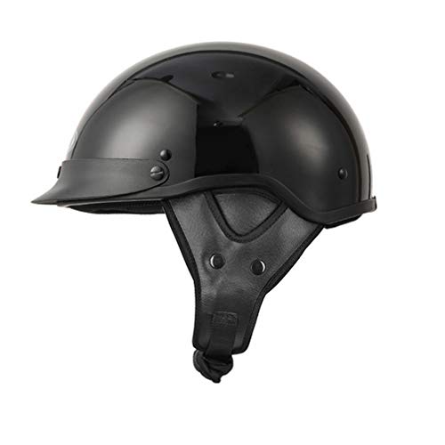 GAOZHE Motocicleta Medio Casco Retro Estilo Vintage Cara Abierta Moto Crash Casco Scooter Moto Ciclomotor Casco de Bicicleta de Calle Aprobado por Dot/ECE para niños, jóvenes, Hombres, Mujeres,