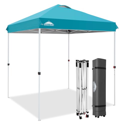 EAGLE PEAK 6.6x6.6 Pop Up Canopy Tent Easy Up Canopy Outdoor, Turquoise