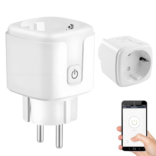 Smarte Steckdose, WLAN Steckdose mit Strommessung, WLAN & Bluetooth-Steuerung, Zeitschaltuhr, Sprachsteuerung & App-Zugriff, 16A Smarte Steckdose, WLAN Steckdose mit Strommessung, WLAN & Bluetooth-Steuerung, Zeitschaltuhr, Sprachsteuerung & App-Zugriff, 16A