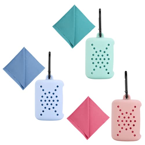 Ktdzone Cooling Towel with Silicone Case - Ice Towel,Microfiber Towel,Soft Breathable Towel for Yoga,Sport,Gym,Workout,Camping Blue+Green+Pink 3PCS