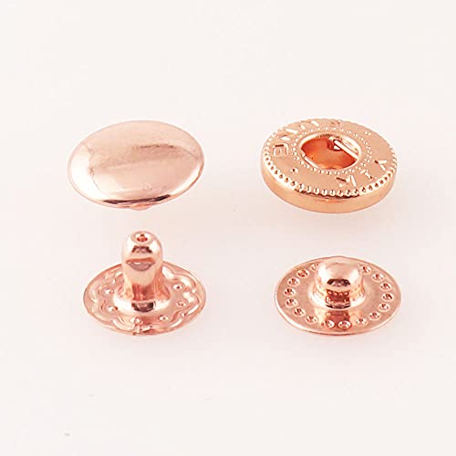 Noyin Snap Fasteners 10Mm Snap Button Press Studs Snap Rivet Buttons Poppers Snap Fasteners For Clothing Leather Jeans Jackets Bracelets Bags 2/5'' 10Set (Rose Gold) #TOP3