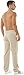HOEREV Men Casual Beach Trousers Linen Summer Pants, Beige, Large