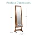 Best Choice Products Freestanding Jewelry Armoire Cabinet, Full Length Standing Mirror, Lockable Makeup Storage Organizer, w/Velvet Lining, 3 Angles, Lock, Accessory Pouch, 5 Shelves - Rustic Brown