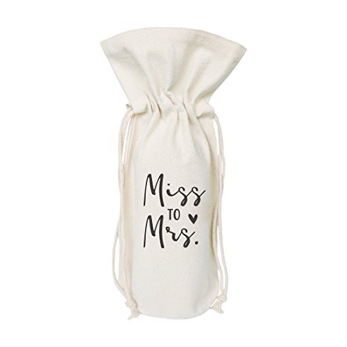 The Cotton & Canvas Co. Miss to Mrs. Wine Bag, Bottle Cover, Bridal Party Gift and Wedding Gift Bag