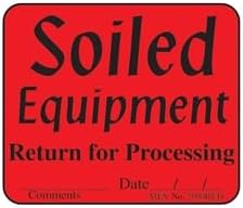 3" X 3.5", 200 PER ROLL, SOILED Equipment Label, MES Part # 2500RED