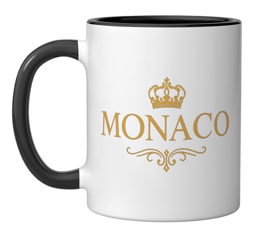 Taza de Cerámica Monaco Lifestyle 11 Onzas Negro/Blanco miniatura 1