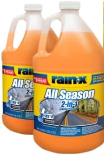 Oukki R-ain-X Rain Repellent Windshield Washer Fluid, 1 Gallon (Pack of 2), All-Season Automotive Glass Cleaner, Streak-Free, Bug & Dirt Removal, Improves Driving Visibility
