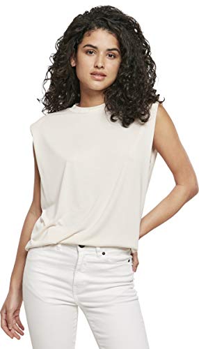 Urban Classics Ladies Modal Padded Shoulder Tank T-Shirt, Sabbia, L Donna