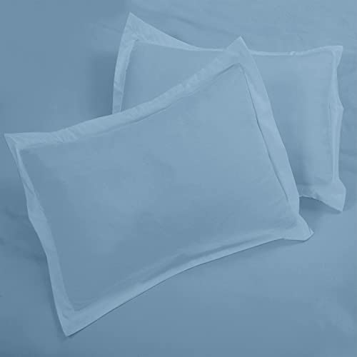 Image of ROYALE LINENS Lake Blue Duvet Cover Full Size - 3 Piece Bedding Comforter Covers - Zipper Closure - 1 Full Duvet Cover 80x90 inches and 2 Pillow Shams - No Comforter Included