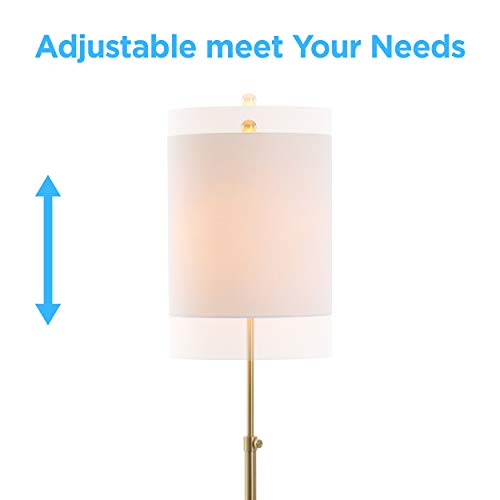Jonathan Y Jyl6004A Crosby 66" Adjustable Height Metal Led Floor Lamp Modern,Minimalist,Contemporary For Bedrooms, Living Room, Office, Reading, Brass/Blackmarble #TOP4