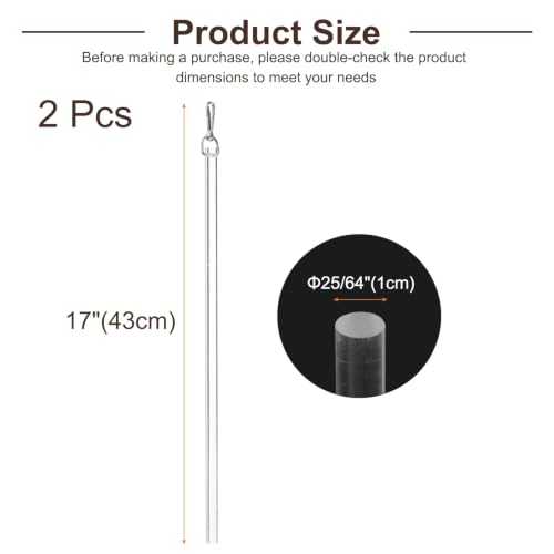 Miniatura 2 de Quarkzman 2 Unidades De Varilla De Tirar Para Cortinas Transparente De 43cm, Pieza De Repuesto De Varilla De Persiana De Acrílico Con Gancho, Accesorio Para Abrir Ventanas