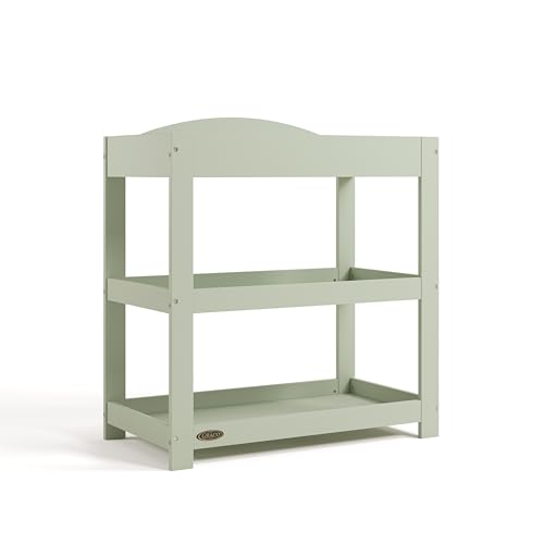 Image of Graco Customizable Changing Table with Water-Resistant Changing Pad (Sage) - Customizable Modern Flat or Classic Arched Headboard, Changing Pad Included