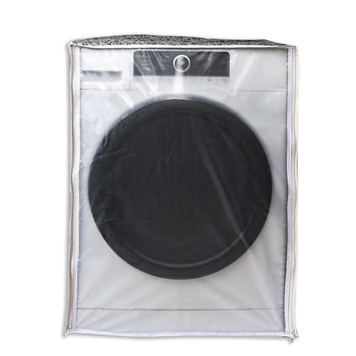Classic® Front Load Washing Machine Cover Suitable for LG 5.5 Kg, 6 Kg, 6.5 Kg (50cmsX63cmsX81cms, Black & Grey)
