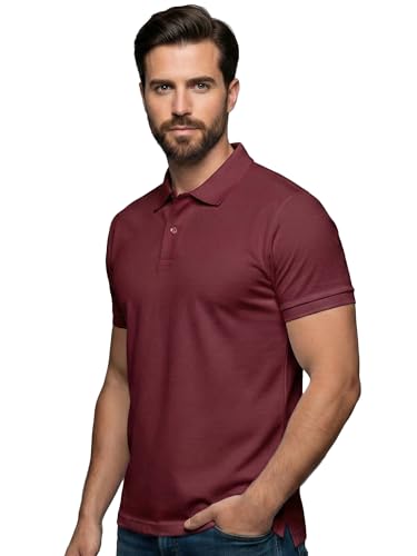 Image of XENOVAURBAN Cotton Polo t Shirt for Man | Regular Fit Solid Color Classic Cotton Polo T-Shirt with Collar for Men