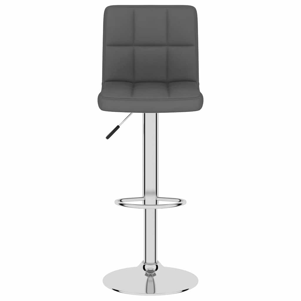 Taboret barowy 2 szt. ciemnoszary materiał tapicerowany z oparciem i podnóżkiem, regulacja wysokości, obrotowy o 360 stopni, chromowany stelaż metalowy do kuchni, jadalni, baru, salonu
