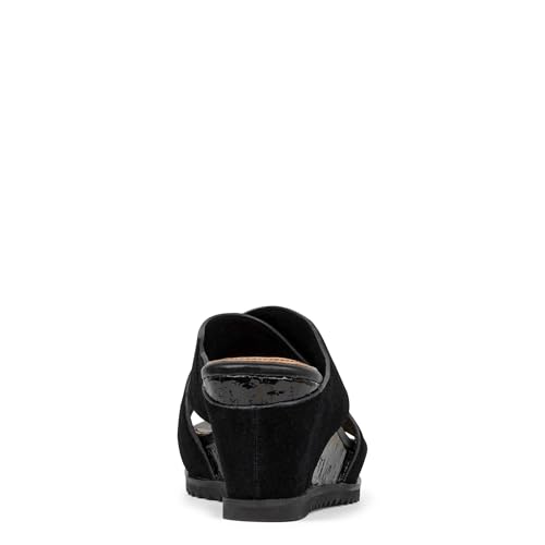 Donald Pliner Women's SISU Wedge Sandal, Black-Calf Suede, 93