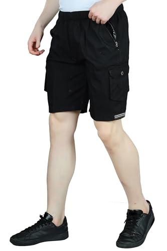 Image of Men Cotton Regular Fit Solid Short | 2 Zipper Pocket | 3 Button Pockets | Versatile Half Pants for Everyday -