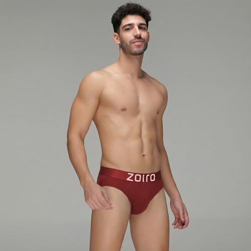 Image of Zoiro Men's Fluid-Fabric Brief | Micro Nylon Waistband | 4-Way Stretch Soft Supple Fit | Skin-Friendly Breathable Innerwear | 90% Cotton 10% Spandex