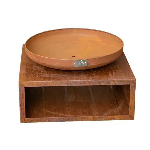 Image of 37cm Tierra Outdoor Steel Firebowl and Log Store