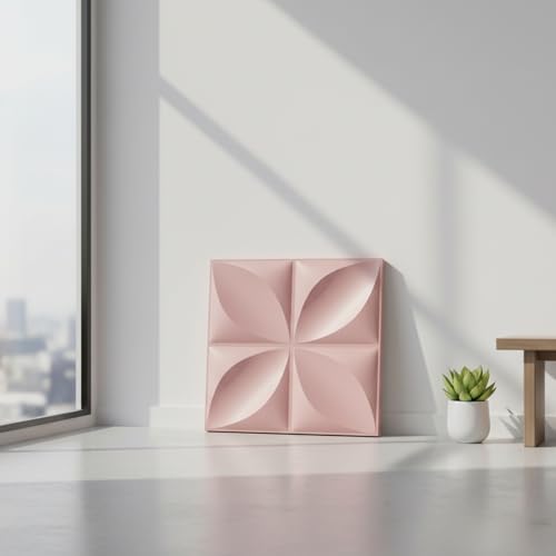 Image of Kayra Decor Wall Panels for Bedroom Butterfly Design Blush Pink Color 19.7 inch x 19.7 inch (Pack of 40) - Covers 107.80 Sq. Ft.