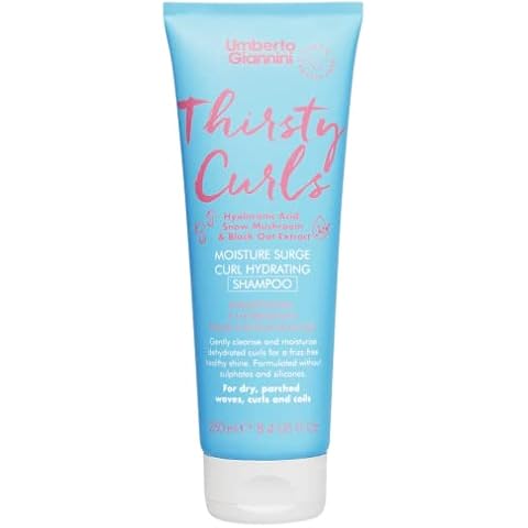 Umberto Giannini Thirsty Curls Curl Hydrating Shampoo 8.4 fl Oz - for Dry & Dehydrated 2a-4c Curly, Wavy & Coily Hair - Vegan & Cruelty Free - Silicone, Sulfate & Paraben Free Cover