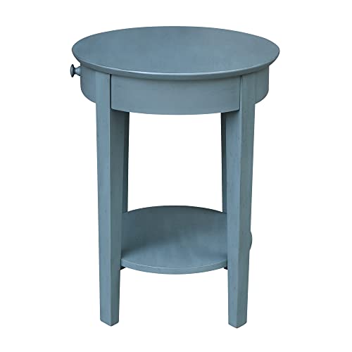 Ic International Concepts International Concepts Phillips Accent Drawer Table, Ocean Blue - Antique Rubbed #TOP4