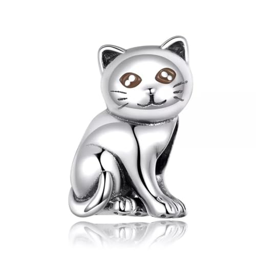 Charm gato de plata 925 el regalo ideal de joyería para amantes de los animales y pulseras