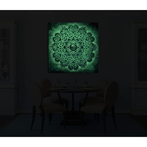 Tableau phosphorescent 80x80 cm contre l'obscurité avec canvas DCK086-1