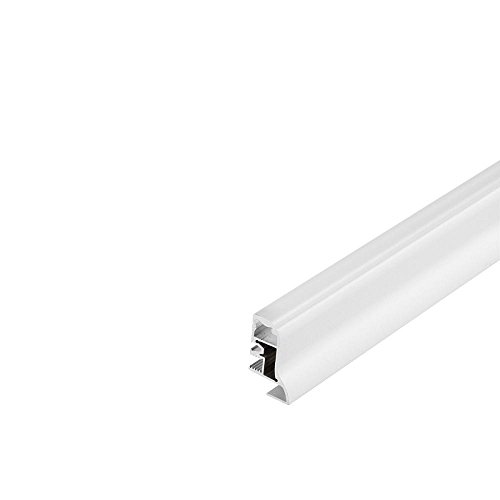 Preisvergleich Produktbild GLENOS Fußleiste 100, Aufbauprofil, 1m, inkl. Abdeckung, weiß matt