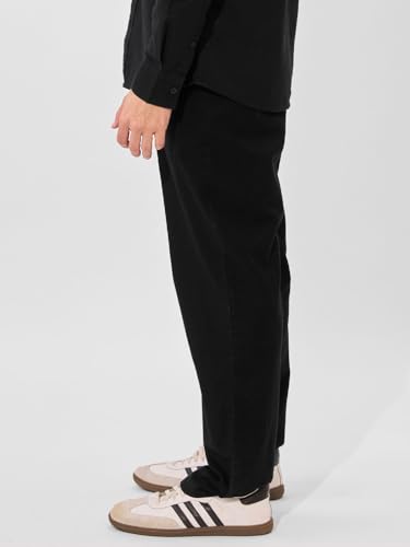Image of The Souled Store Linen Pants: Men and Boys Drawstringed Solid Straight Fit Summer Ready Lightweight Casual Cotton Linen Pants
