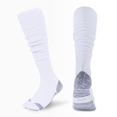KUTFTBL Pre-Scrunched Football Socks with Built-In Elastic Bands, Moisture-Wicking Performance Fabric
