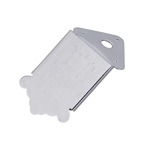 ifundom Mandolin Guitar Tailpiece Cover and Screws Silver Plated Triangle Shape 8-string Mandolin Replacement Part