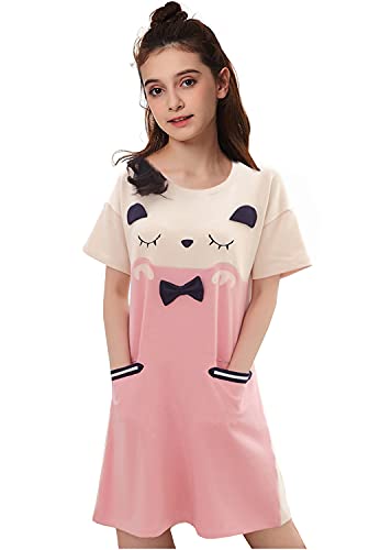 Big Girls Nightgown Cotton Summer Nightdress Loose Sleep Dress 10 12 14 16 18