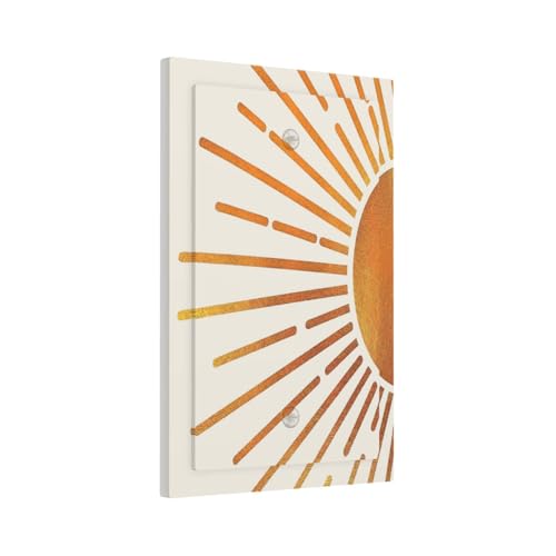 Decorative Light Switch Plate Covers Mid Century Gold Sun Boho Sunrise 1 Gang No Device Single Blank Outlet Covers Wall Plate Light Switch Cover Plate for Bedroom Home Decor