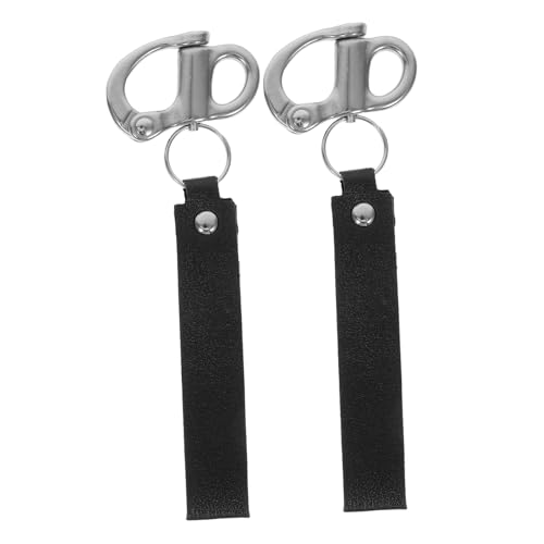 Unomor 2pcs Quick Release Snap Shackle Stainless Steel Latch Pin for Rigging Firefighter Buckle Heavy Duty Carabiner Clip